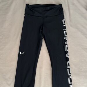 Under Armour Black Leggings with White Logo Detail